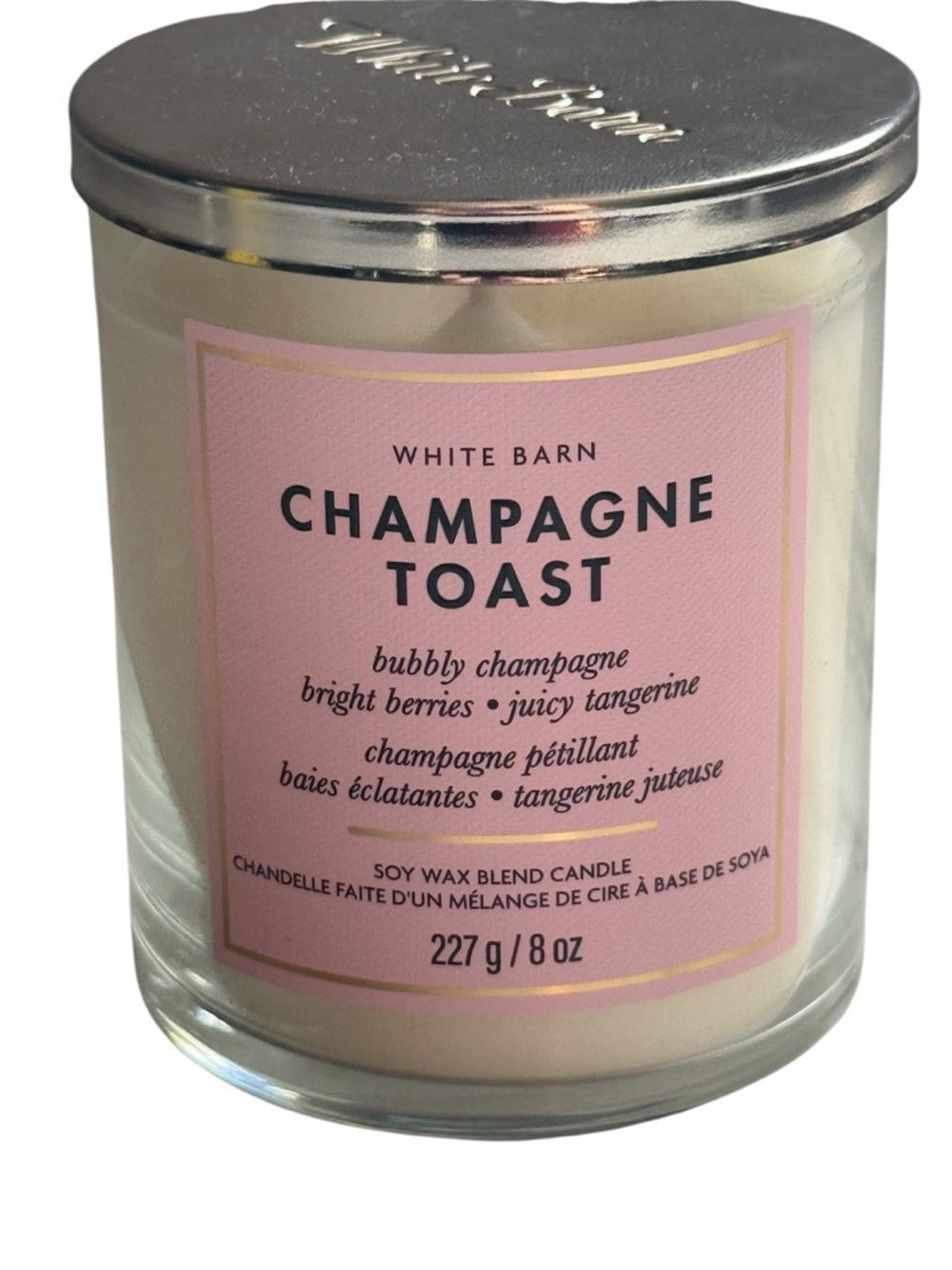Bath & Body Works White Barn Champagne Toast Single Wick Candle NWT 227g Gift